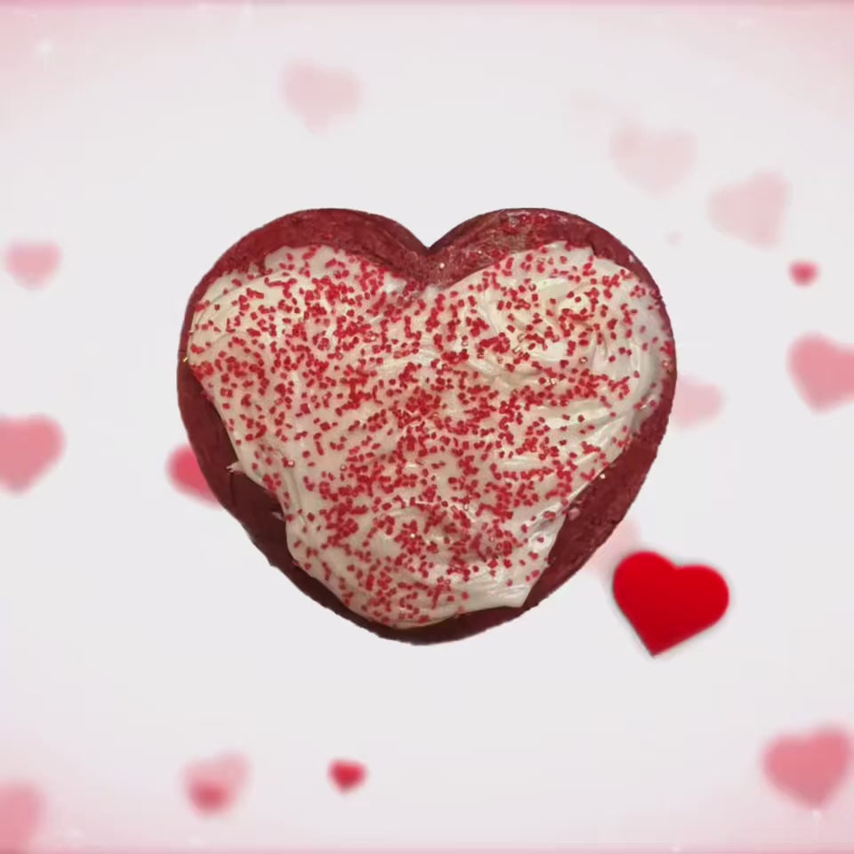 Kukki of the Month Red Velvet Vanilla Sprinkle Frosting Vegan Cookies